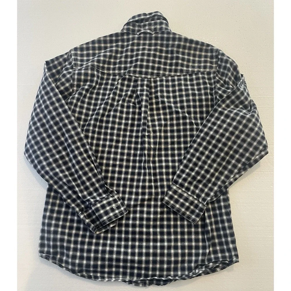 Boys ROPER Plaid Long Sleeved Button Down Western Shirt Size 12-14